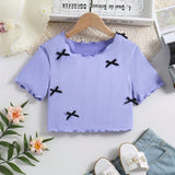 Camiseta Para Ninas Preadolescentes Decorada Con Mariposas Para El Verano