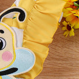 Vestido Con Bordado De Abeja Y Dobladillo Fruncido De Dibujos Animados Para Bebe Nina