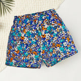 Pantalones Cortos De Verano Con Estampado Floral Para Ninas Con Cintura Elastica Para Vacaciones