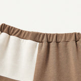Cozy Cub Pantalones Cortos Casuales Tejidos De Color Bloque Suave Con Letras Impresas Para Ninos Pequenos