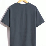 NEW  Camiseta De Manga Corta Tejida Con Cuello Redondo Y Color Solido Informal Para Adolescentes Para Verano