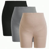 Leggings Cortos Diarios De Punto Para Maternidad Con Cintura Ajustable