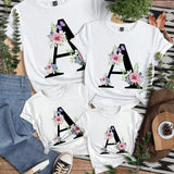 Camiseta De Manga Corta Casual Con Estampado De Flores Y Letras Minimalistas Para Ninas Preadolescentes, Ideal Para Atuendos De Verano