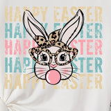 Camiseta Con Mangas Cortas Y Estampado De Conejo De Pascua Minimalista Para Chica Adolescente, Ideal Para Uso Casual En El Verano