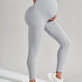 Leggings De Soporte De Maternidad Sin Costuras, Con Cintura Alta Y Levantador De Trasero Para Cobertura Total Y Soporte Del Vientre Bajo