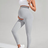 Leggings De Soporte De Maternidad Sin Costuras, Con Cintura Alta Y Levantador De Trasero Para Cobertura Total Y Soporte Del Vientre Bajo