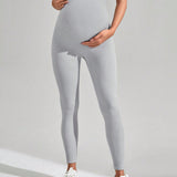 Leggings De Soporte De Maternidad Sin Costuras, Con Cintura Alta Y Levantador De Trasero Para Cobertura Total Y Soporte Del Vientre Bajo