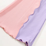 Tween Girls' Color Block Striped Halter Neck Jumpsuit