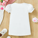 1 Pieza Vestido De Tirantes Con Impresion De Dibujos Animados De Gato Para Bebe Ninas, Estilo Casual Del Verano