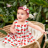 Vestido Casual Y Lindo Con Estampado De Cerezas Para Ninas Bebes Para Uso Diario O En Primavera Y Verano