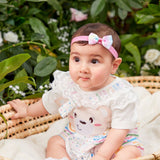 Mono Para Bebe Nina Con Apliques Bordados De Oso, Rayas Y Estampados Coloridos, Perfecto Para Salidas En Primavera Y Verano