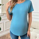 Camiseta De Maternidad De Color Solido