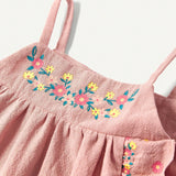 Cozy Cub Vestido Para Bebe Nina Con Cuello Halter Y Estampado Floral Con Dobladillo Fruncido