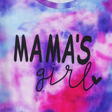 Camiseta Creativa Y A La Moda Para Ninas Adolescentes Con Estampado De Tenido Anudado Mama's Girl, Ligera Y Comoda Con Cuello Redondo Y Mangas Cortas, Ropa Para Ninos Para El Verano