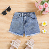 Shorts De Mezclilla Boho Sueltos Para Ninas Adolescentes Con Dobladillo Sin Rematar Para La Playa De Primavera Y Verano, Trajes De Ropa De Verano Para Ninas