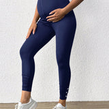 Leggings De Maternidad Bodycon De Color Solido De Moda