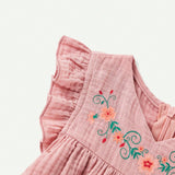 Cozy Cub Top Con Cuello En V, Estilo Pullover, Con Volantes Y Estampado Floral Para Bebe Nina