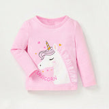 Cozy Cub Bebe nina Camiseta con estampado de unicornio de malla ribete con fruncido