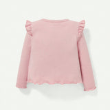 Cozy Cub Bebe nina 2 piezas Camiseta con ribete de volante y estampado de lunares