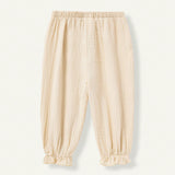 Cozy Cub Baby Girl Elastic Waist Solid Color Pants With Ruffle Hem 2pcs/Set
