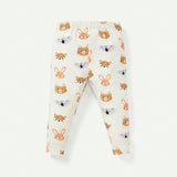 Cozy Cub Conjunto Pijamas Ajustados De 4 Piezas Con Lindo Diseno De Animales Para Bebe Nina. Incluye Top De Cuello Redondo Y Pantalones Largos.