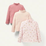 Cozy Cub Bebe nina 3 piezas Camiseta con estampado floral de cuello alto