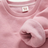 Cozy Cub Bebe nina Sudadera ribete con fruncido con forro termico