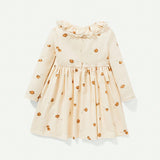 Cozy Cub Bebe nina 1 pieza Vestido smock con estampado floral ribete con fruncido