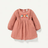 Cozy Cub Bebe nina Vestido smock con estampado floral