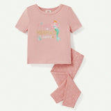 Cozy Cub 4 Piezas Pijamas Ajustados Para Bebe Nina Con Manga Corta, Cuello Redondo Y Pantalones Con Pies, Con Diseno De Sirena Impreso