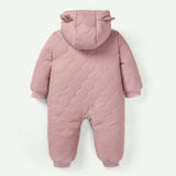 Cozy Cub Bebe nina Mono con diseno de oreja 3D con boton delantero con forro termico