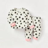 Cozy Cub Newborn Baby Girl Star Print Contrast Trim PJ Set