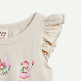 Cozy Cub Conjunto De Sudadera Y Pantalon Para Bebe Nina Con Estampado De Hada, Cuello Redondo Con Volantes