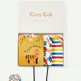 Cozy Cub Conjunto De 3 Piezas De Mameluco De Manga Larga Y Estilo De Caja De Regalo Regular Para Recien Nacido (bebe Nino)