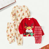 Cozy Cub Bebe nina 2 sets Cajas de regalo con patron de Navidad