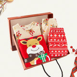 Cozy Cub Bebe nina 2 sets Cajas de regalo con patron de Navidad