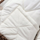 Cozy Cub Bebe nino Abrigo acolchado de color combinado con doble bolsillo unido en contraste con capucha de peluche forro