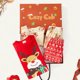 Cozy Cub Bebe nina 2 sets Cajas de regalo con patron de Navidad