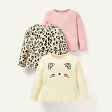 Cozy Cub Bebe nina 3 piezas Top de leopardo & con estampado de dibujos animados