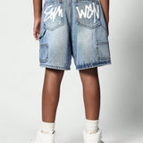 SUMWON Shorts vaqueros unisex para ninos con graficos