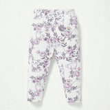 Cozy Cub Conjunto De 2 Piezas De Pantalones Ajustados De Color Puro Con Estampado Floral Para Ninas Bebe