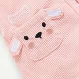 Cozy Cub Conjunto De 2 Piezas Para Bebe Nina Que Incluye Camisa De Manga Larga De Cuello Redondo En Color Solido Y Una Falda Con Tirantes Bordados