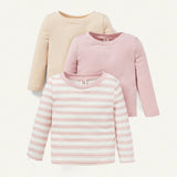 Cozy Cub Bebe nina 3 piezas Top con estampado de rayas