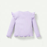 Cozy Cub Bebe nina 3 piezas Camiseta unicolor ribete con fruncido