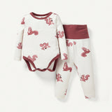 Cozy Cub Conjunto De Pijama Ajustado Para Bebe Ninas Con Patron De Animales Vestido De Manga Larga Y Pantalones Largos De Proteccion Para La Barriga