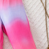 Tween Girl's Tie-Dye Gradient Flare Jumpsuit