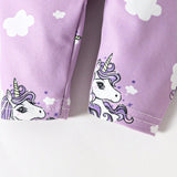 NEW  Baby Girl Snug Fit Unicorn Pattern Long Sleeve And Long Pants Pajama Set