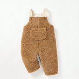 Cozy Cub Bebe nino Mono overol con bolsillo delantero teddy