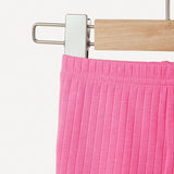 Conjunto de 3 piezas de pantalones cortos informales tejidos a medida con cintura elastica en color solido para bebe nina recien nacida