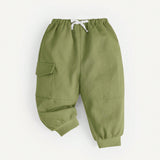 Cozy Cub Bebe nino Pantalones con bolsillo con solapa con cordon delantero